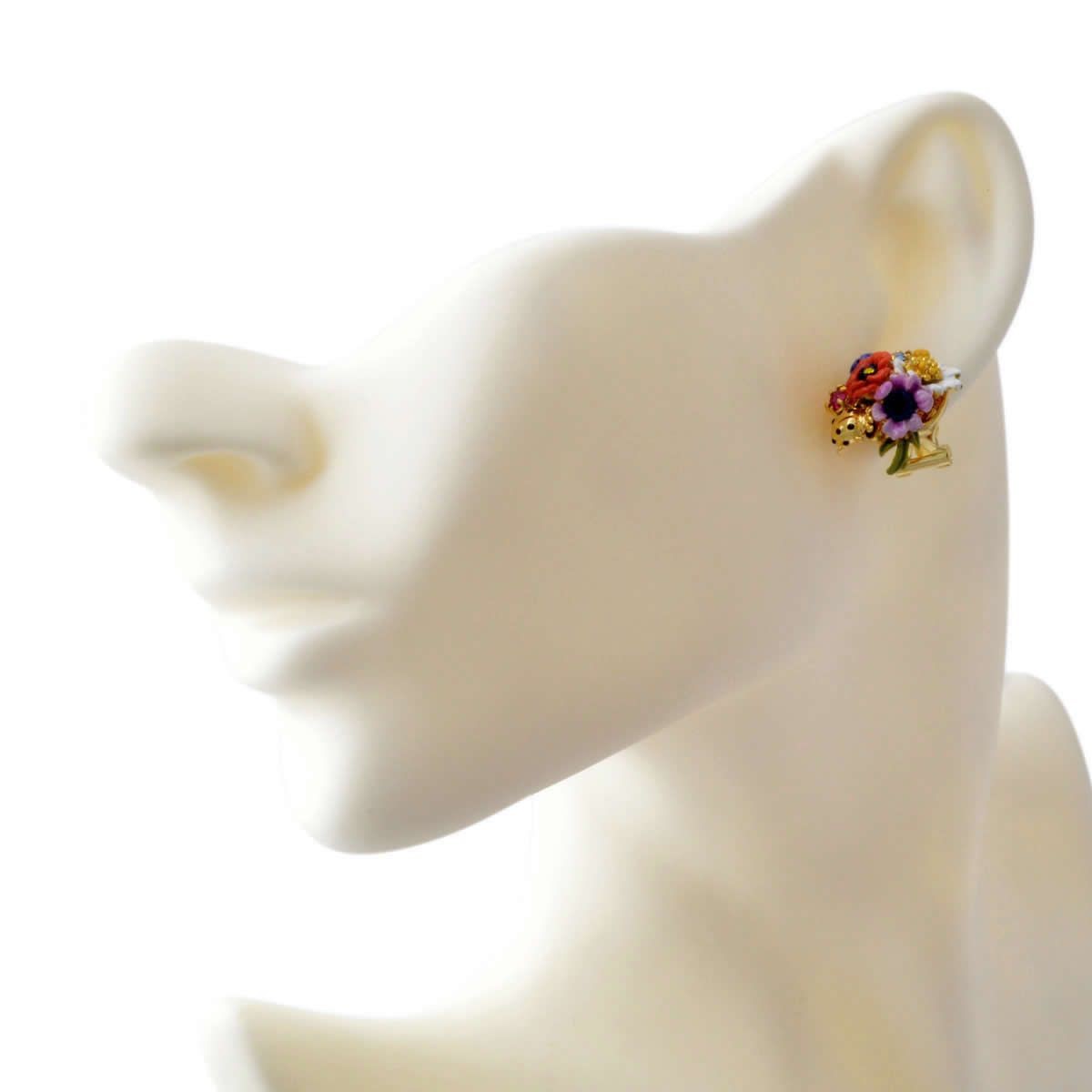 レネレイド Les Nereides ADFS107T/1 ブーケモチーフ フラワー スタッド＆クリップ ピアス FLORAISONS SAUVAGES