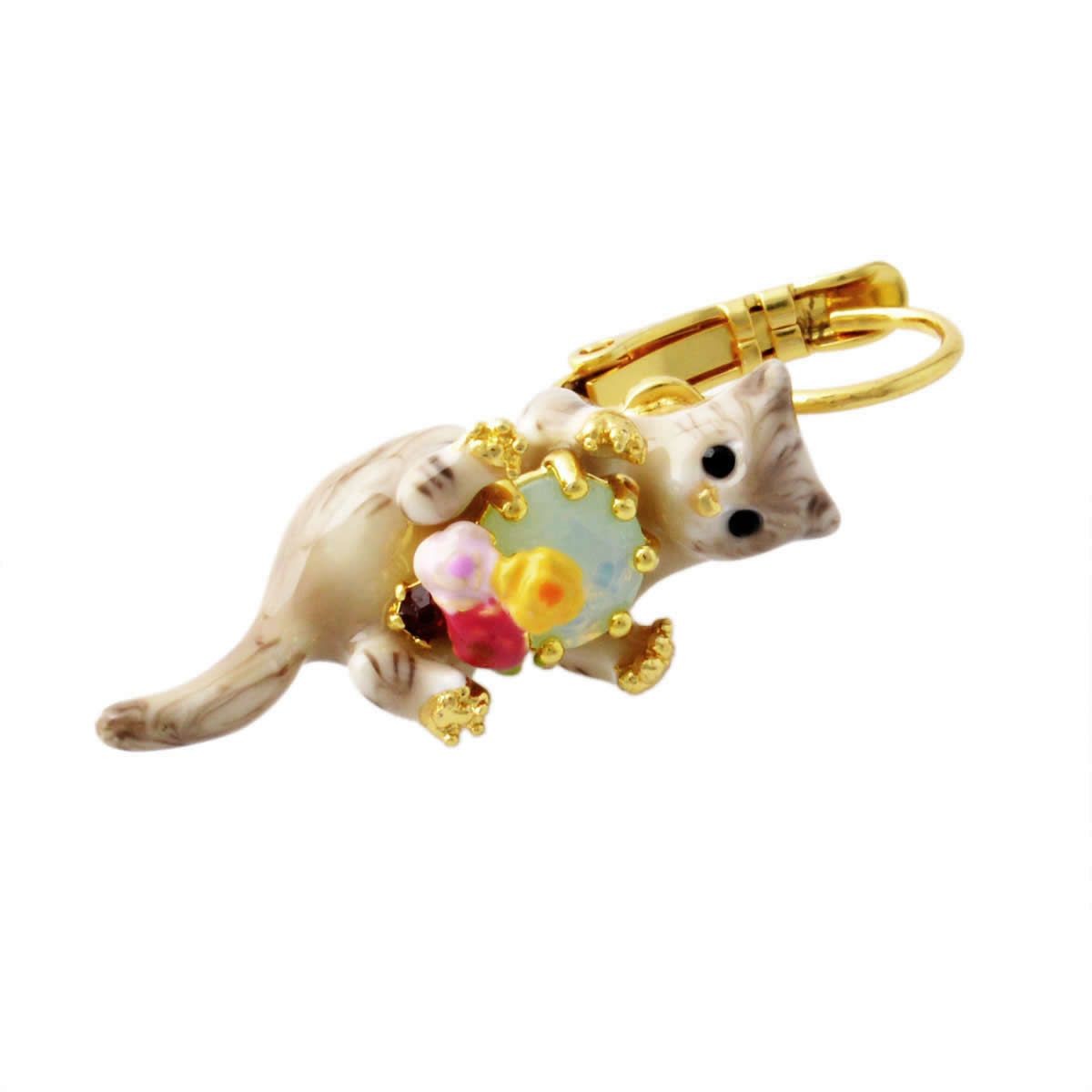 レネレイド Les Nereides AELA101D/1 ネコモチーフ 猫 キャット フック ピアス LOVES ANIMALS