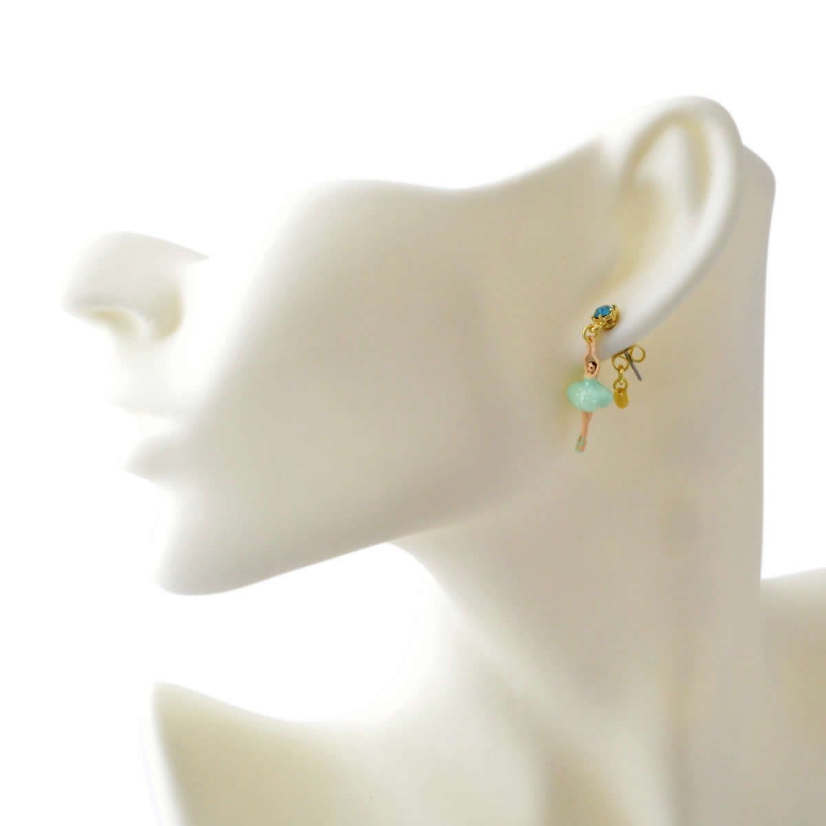 レネレイド Les Nereides AEMDD101T/3 バレリーナモチーフ パドゥドゥ ミニ スタッド ピアス MINI PAS DE DEUX