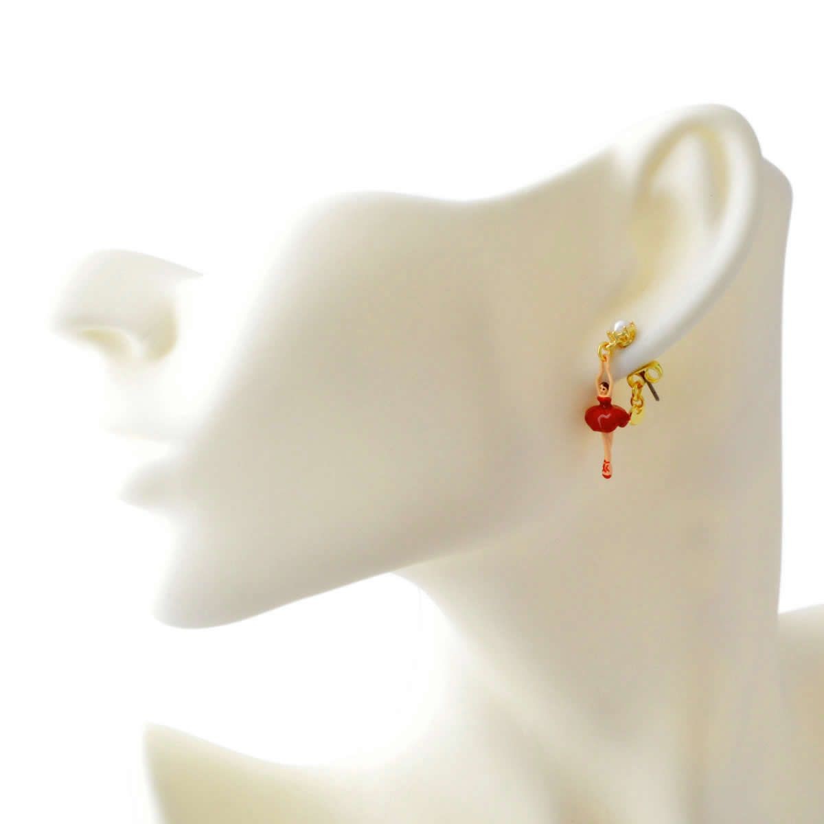 レネレイド Les Nereides AEMDD101T/6 バレリーナモチーフ パドゥドゥ ミニ スタッド ピアス MINI PAS DE DEUX