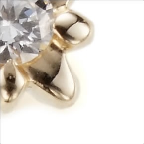 マレア リッチ  K10 シンプルダイヤピアス　ゴールド×ダイヤモンド 10KJ-10