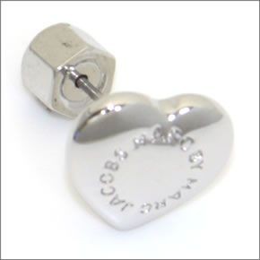 マークバイマークジェイコブス Domed Logo Heart Studs ハートモチーフ ロゴ ピアス M3PE545-041  80083 ARGENTO
