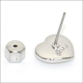 マークバイマークジェイコブス Domed Logo Heart Studs ハートモチーフ ロゴ ピアス M3PE545-041  80083 ARGENTO