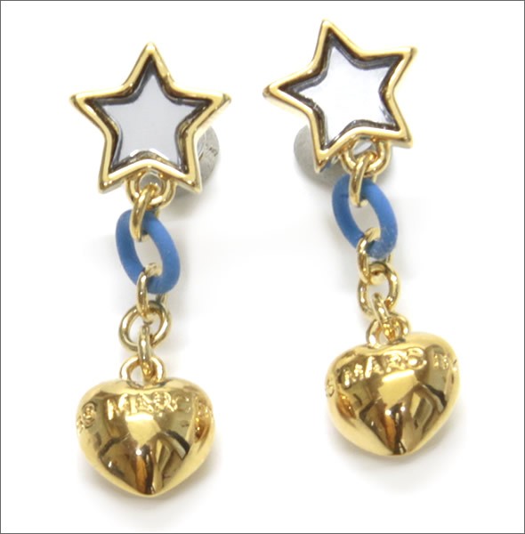 マークバイマークジェイコブス STAR AND PUFFY HEART EARRING スター＆ハートモチーフ ピアス M0004277-067 SILVER MIRROR