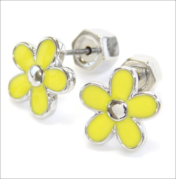 マークバイマークジェイコブス M0005901-734 DISCO YELLOW Enamel Daisy Studs デイジーモチーフ エナメル ピアス