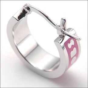 マークバイマークジェイコブス M0003556-679 BRIGHT ROSE Classic Marc Huggie Hopps クラシックマーク ハギー フープス エナメル ロゴ ピアス