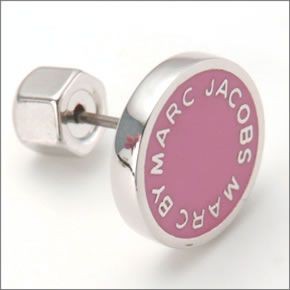 マークバイマークジェイコブス M0003558-679 BRIGHT ROSE Classic Marc Enamel Logo Disc studs クラシックマーク エナメル ロゴ ディスク ピアス