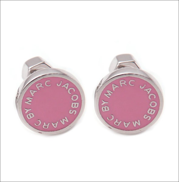 マークバイマークジェイコブス M0003558-679 BRIGHT ROSE Classic Marc Enamel Logo Disc studs クラシックマーク エナメル ロゴ ディスク ピアス
