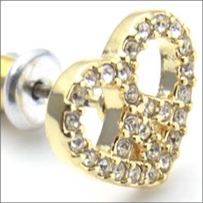 マークバイマークジェイコブス M0005844-986 CRYSTAL/ORO Peace & Love Studs ハート型ピースマーク  ラインストーン ピアス