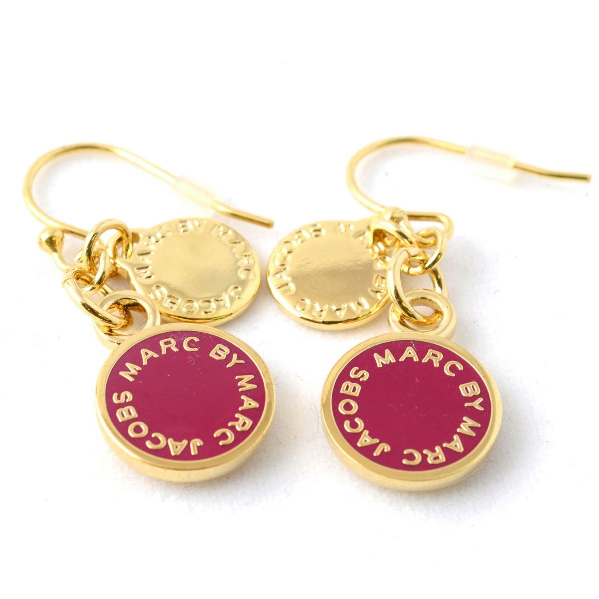 マークバイマークジェイコブス MARC BY MARC JACOBS M0003557-607 GARNET クラシックマーク エナメル ロゴ ディスク ピアス Classic Marc Enamel Discs Earrings