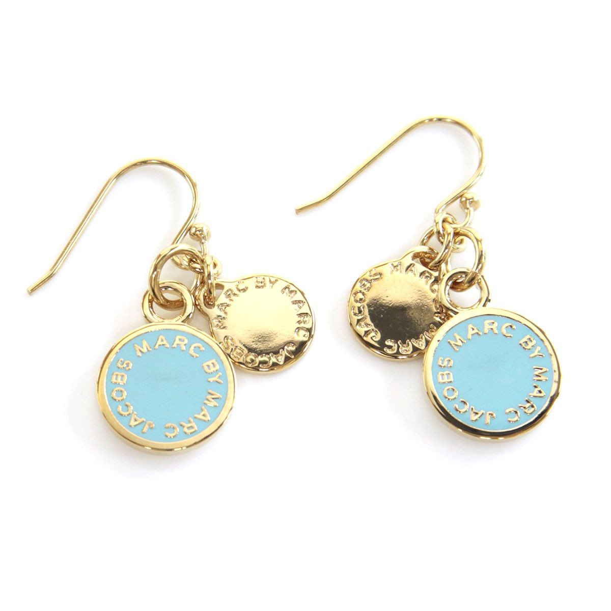 マークバイマークジェイコブス MARC BY MARC JACOBS M0003557-498 SEA AQUA クラシックマーク エナメル ロゴ ディスク ピアス Classic Marc Enamel Discs Earrings