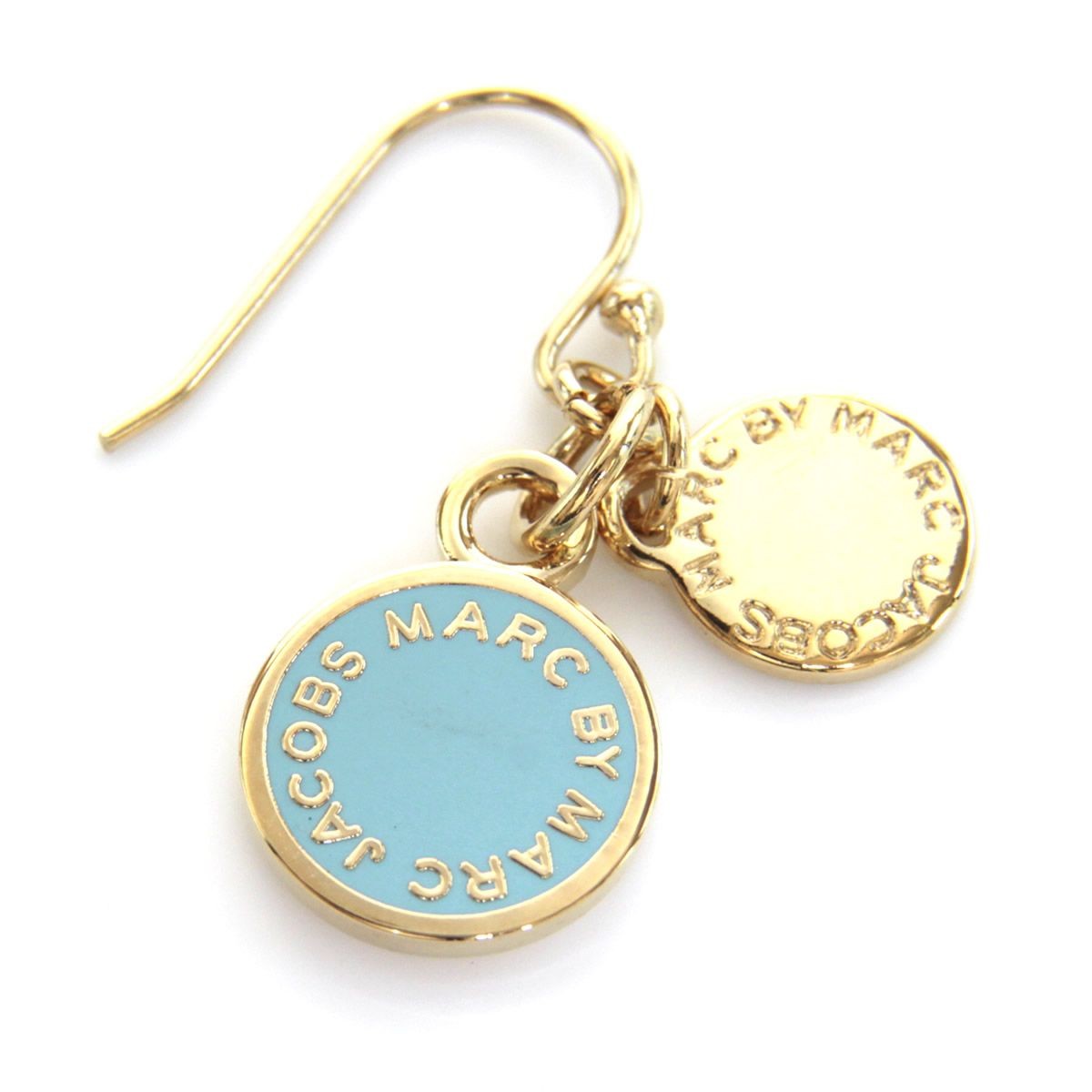マークバイマークジェイコブス MARC BY MARC JACOBS M0003557-498 SEA AQUA クラシックマーク エナメル ロゴ ディスク ピアス Classic Marc Enamel Discs Earrings