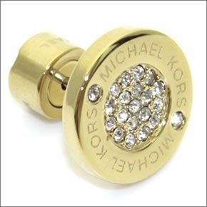 マイケルコース Pave Logo Gold-Tone Stud Earrings パヴェ ロゴディスク ピアス MKJ3351710