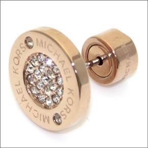 マイケルコース Pave Rose Gold-Tone Stud Earrings パヴェ ロゴディスク ピアス MKJ3353791