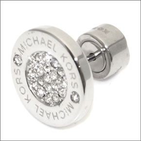 マイケルコース Pave Silver-Tone Stud Earrings パヴェ ロゴディスク ピアス MKJ3352040