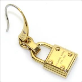 マイケルコース Gold-Tone PadLock Earrings パドロック ドロップ ピアス MKJ3319710