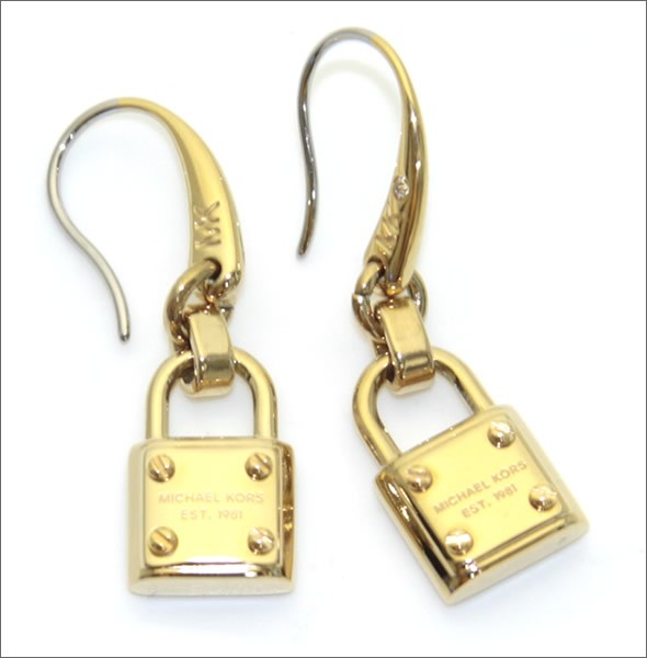 マイケルコース Gold-Tone PadLock Earrings パドロック ドロップ ピアス MKJ3319710