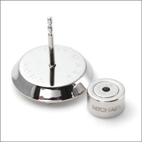 マイケルコース Logo Button Silver-Tone Earrings スタッズ ロゴ ボタン ピアス MKJ1667040