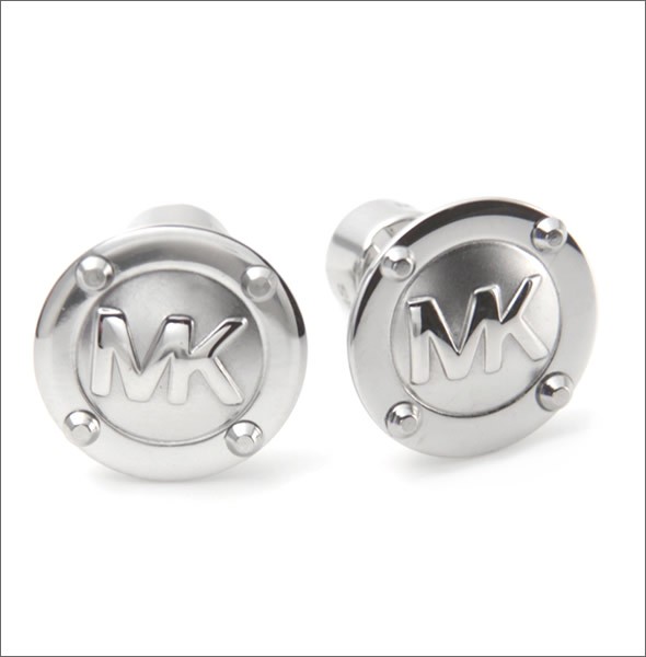 マイケルコース Logo Button Silver-Tone Earrings スタッズ ロゴ ボタン ピアス MKJ1667040