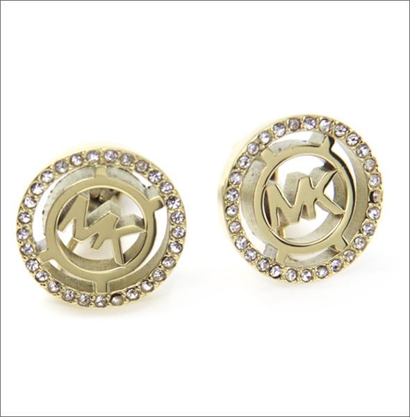 マイケルコース Pave Logo Gold-Tone Clip Earrings パヴェ ロゴ クリップ イヤリング MKJ4083710