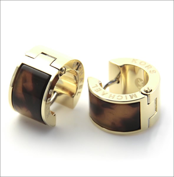 マイケルコース MKJ2364710 Tortoise and Gold-Tone Hug Earrings タートス ハギーフープ ピアス