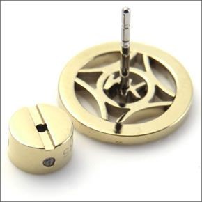 マイケルコース MKJ4272710 Pave Logo Gold-Tone Open Stud Earrings パヴェ ロゴ カットアウト オープン ディスク ピアス