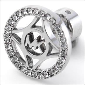 マイケルコース MKJ4273040 Pave Logo Silver-Tone Open Stud Earrings パヴェ ロゴ カットアウト オープン ディスク ピアス