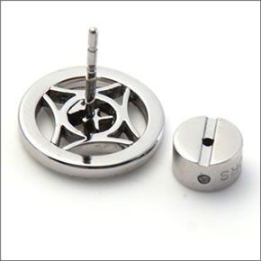 マイケルコース MKJ4273040 Pave Logo Silver-Tone Open Stud Earrings パヴェ ロゴ カットアウト オープン ディスク ピアス
