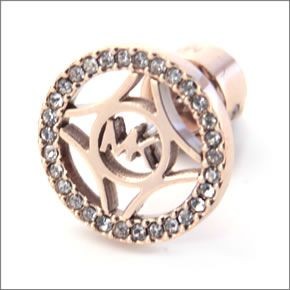 マイケルコース MKJ4274791 Pave Logo Rose Gold-Tone Open Stud Earrings パヴェ ロゴ カットアウト オープン ディスク ピアス