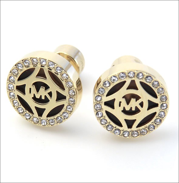 マイケルコース MKJ4275710 Pave Logo Gold-Tone Open Stud Earrings パヴェ ロゴ カットアウト ディスク ピアス