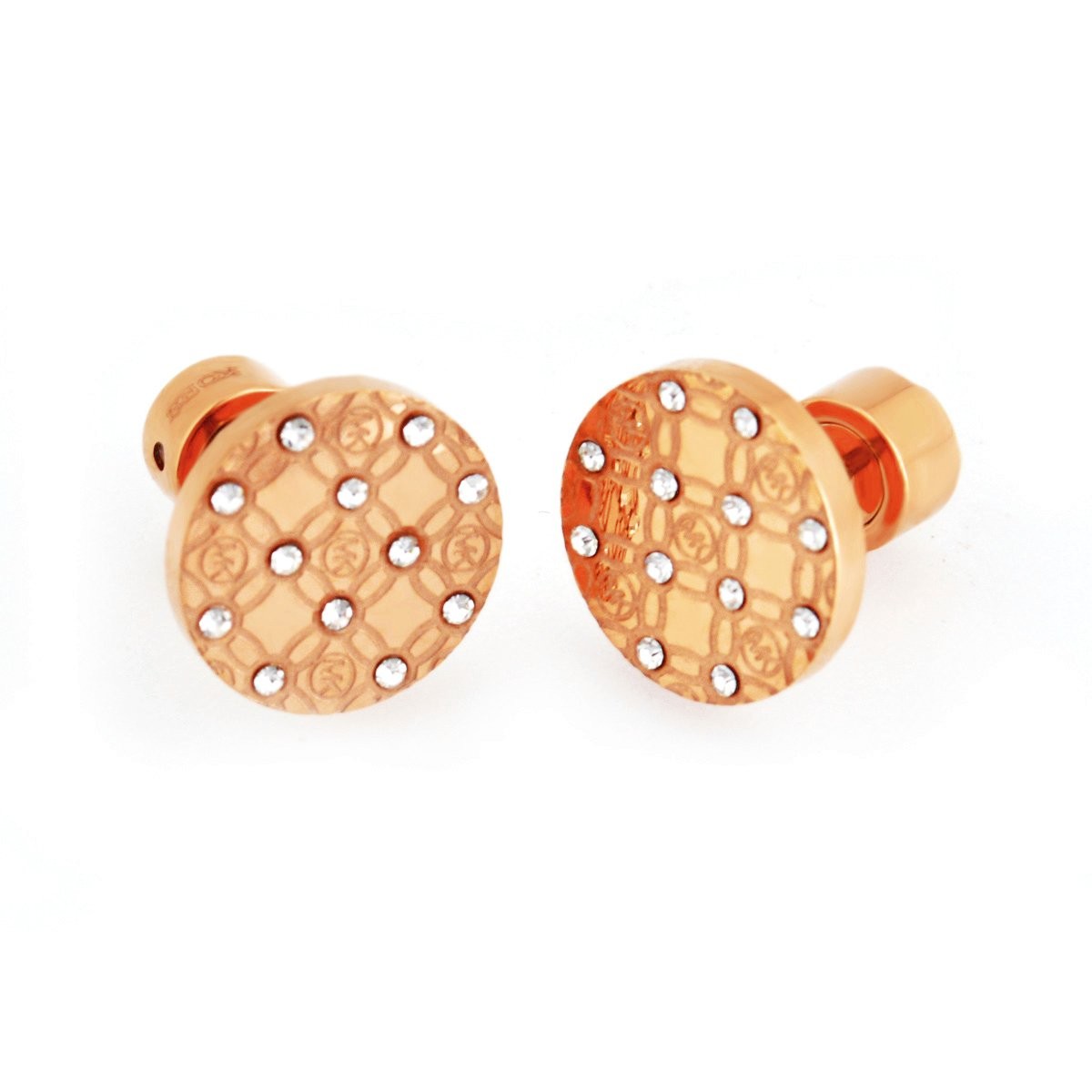 マイケルコース MICHAEL KORS MKJ4277791 Pave Rose Gold-Tone Heritage Etched Monogram Stud Earrings パヴェ モノグラム スタッド ピアス