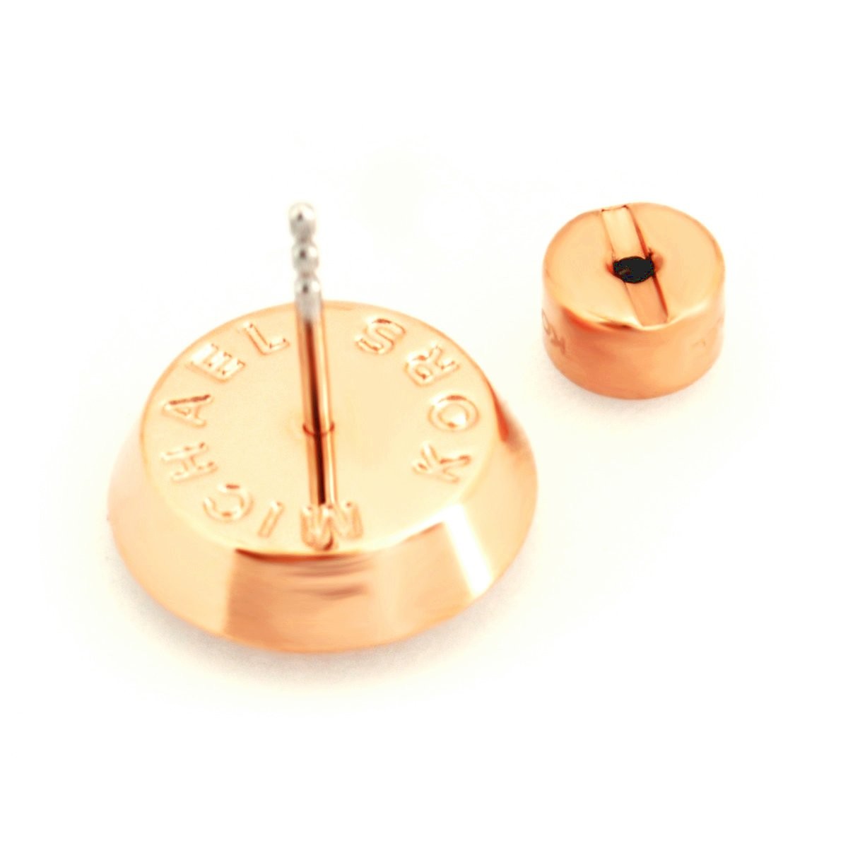 マイケルコース MICHAEL KORS MKJ4341791 Pave Rose Gold-Tone and Blush Rose Fulton Logo Stud Earrings パヴェ MKロゴ スタッド ピアス