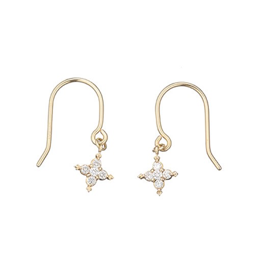 マレア リッチ Marea rich 16KJ-04 K10×ダイアモンド スターモチーフ フック ピアス Precious Star Pierced Earrings