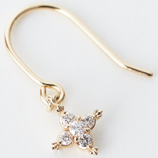 マレア リッチ Marea rich 16KJ-04 K10×ダイアモンド スターモチーフ フック ピアス Precious Star Pierced Earrings