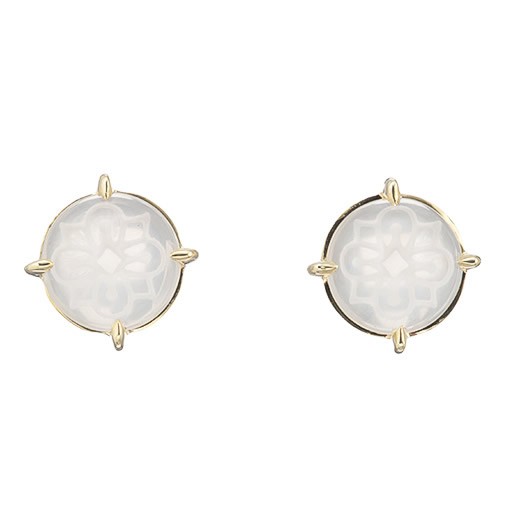 マレア リッチ Marea rich 17KJ-06 K10×ストーン シーグラス スタッド ピアス Natural SeaGlass Pierced Earrings