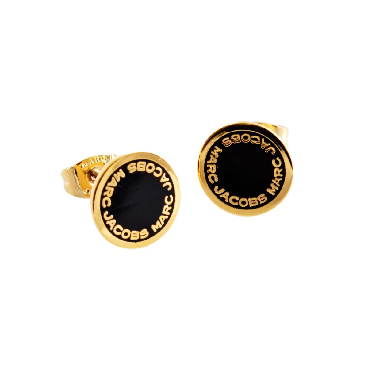マークジェイコブス MARC JACOBS M0008544-062 Black/Oro ロゴ ディスク エナメル スタッド ピアス Logo Disc Enamel Studs