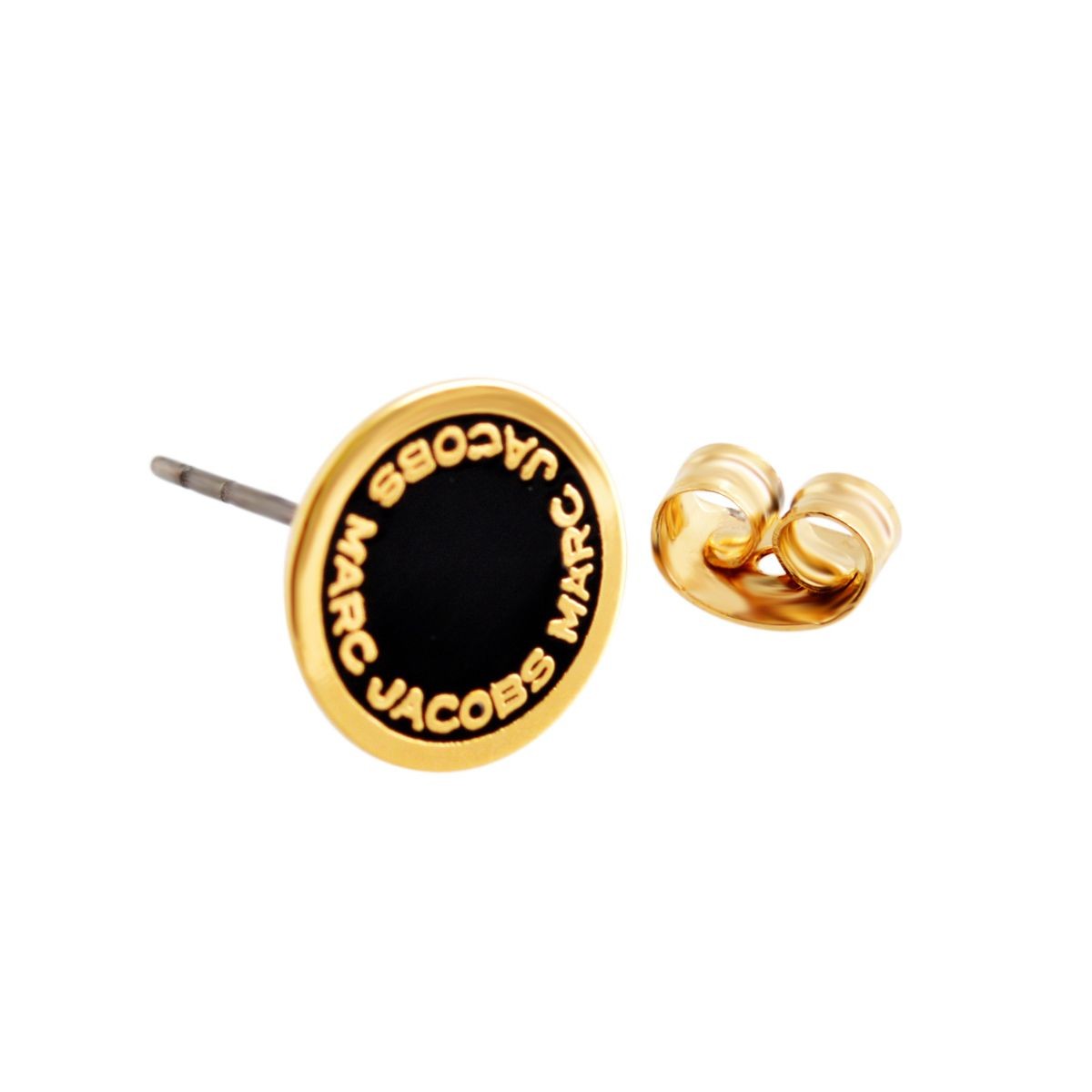 マークジェイコブス MARC JACOBS M0008544-062 Black/Oro ロゴ ディスク エナメル スタッド ピアス Logo Disc Enamel Studs
