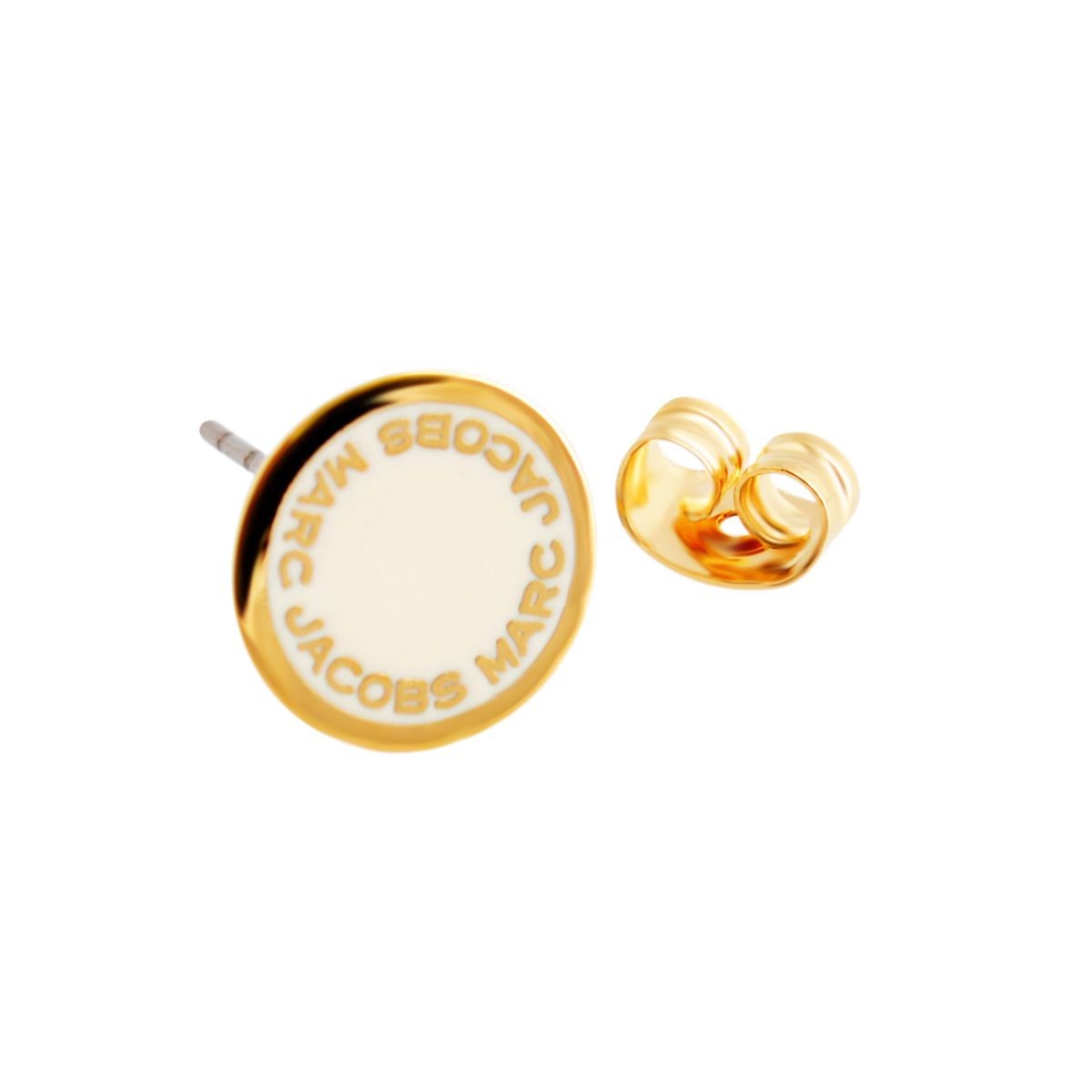マークジェイコブス MARC JACOBS M0008544-106 Cream ロゴ ディスク エナメル スタッド ピアス Logo Disc Enamel Studs