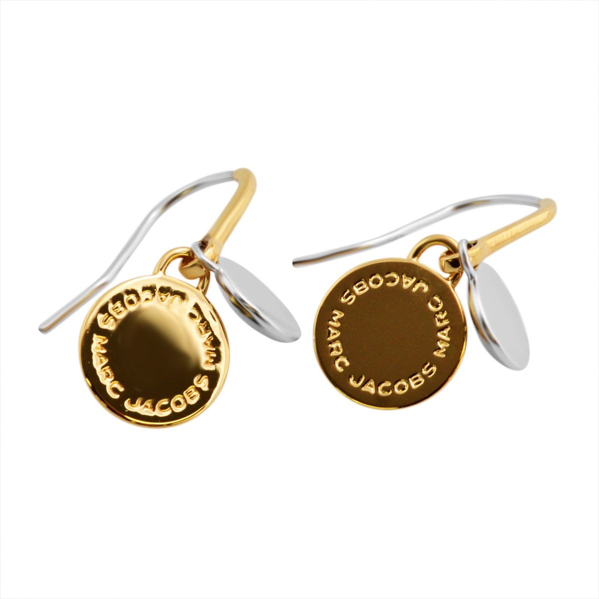 マークジェイコブス MARC JACOBS M0008536-716 Oro Multi Mixed Metal Logo Disc Earrings ロゴ ディスク ミックス メタル ピアス