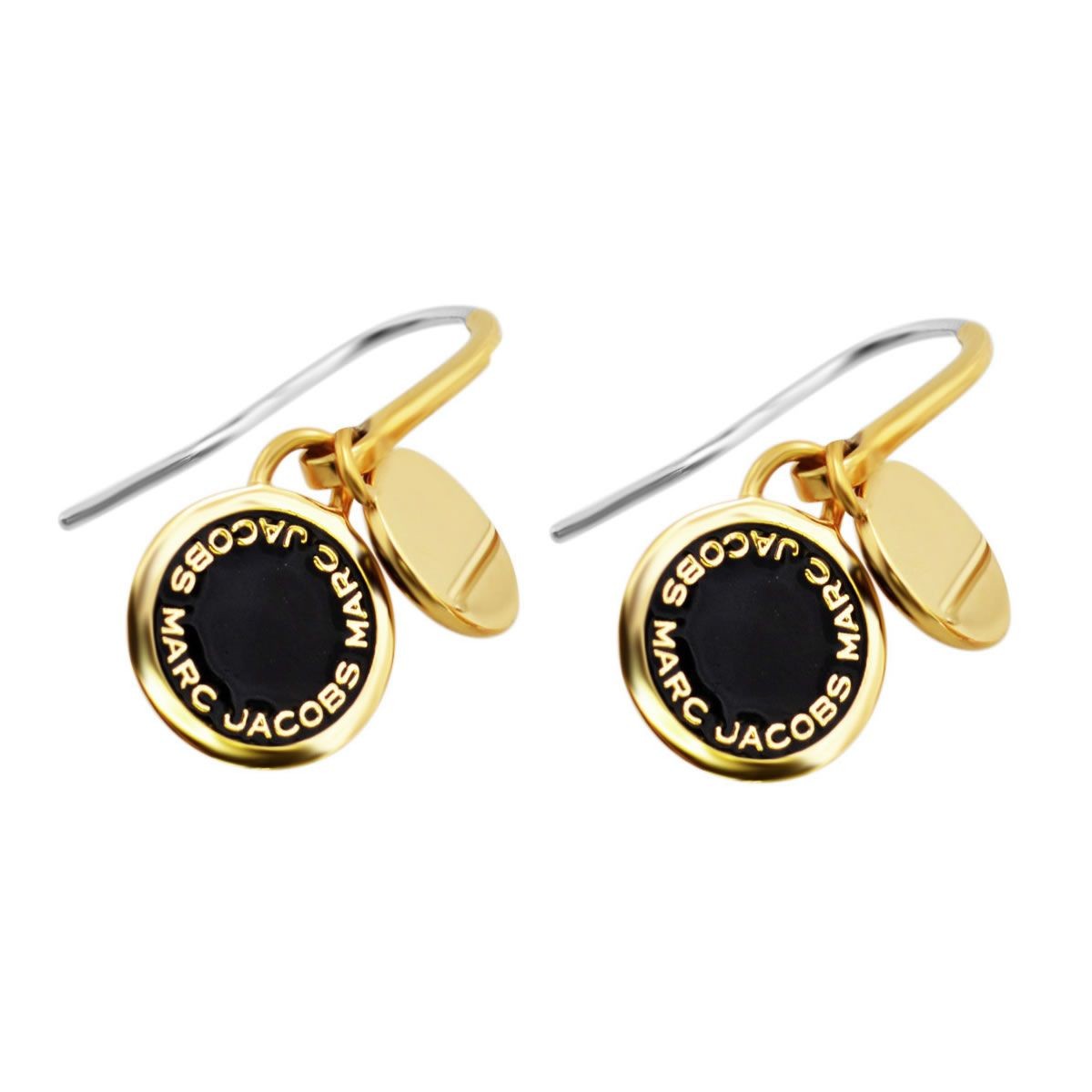 マークジェイコブス MARC JACOBS M0008541-062 Black/Oro Enamel Logo Disc Earrings ロゴ ディスク エナメル ピアス