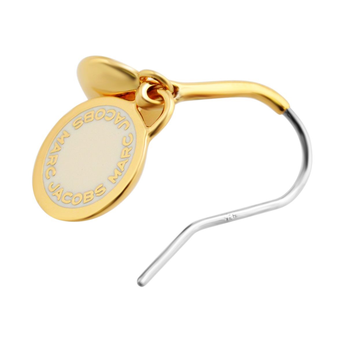 マークジェイコブス MARC JACOBS M0008541-106 Cream Enamel Logo Disc Earrings ロゴ ディスク エナメル ピアス