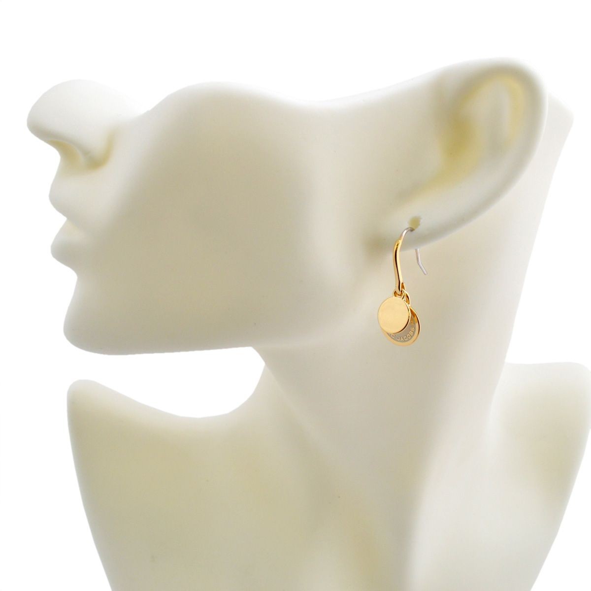 マークジェイコブス MARC JACOBS M0008541-106 Cream Enamel Logo Disc Earrings ロゴ ディスク エナメル ピアス