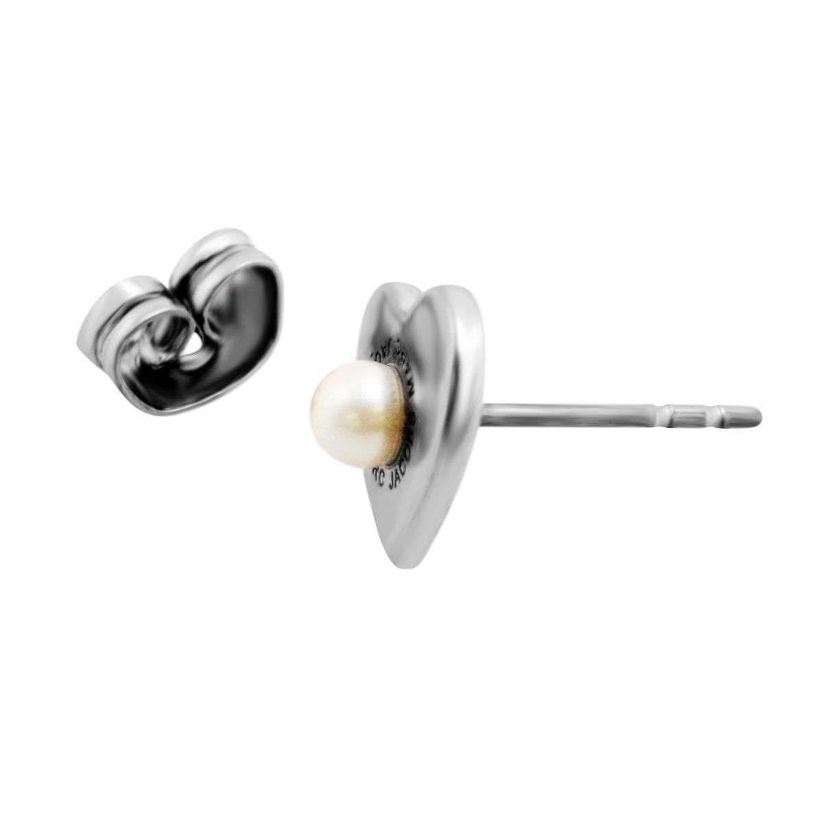 マークジェイコブス MARC JACOBS M0008660-066 Antique Silver Hearts Studs ロゴ パール ハート スタッド ピアス