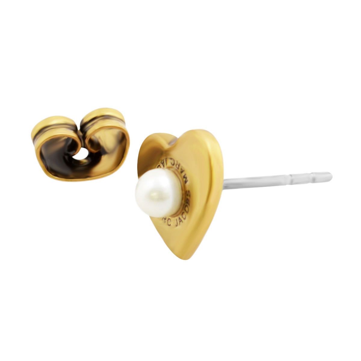 マークジェイコブス MARC JACOBS M0008660-795 Antique Gold Hearts Studs ロゴ パール ハート スタッド ピアス