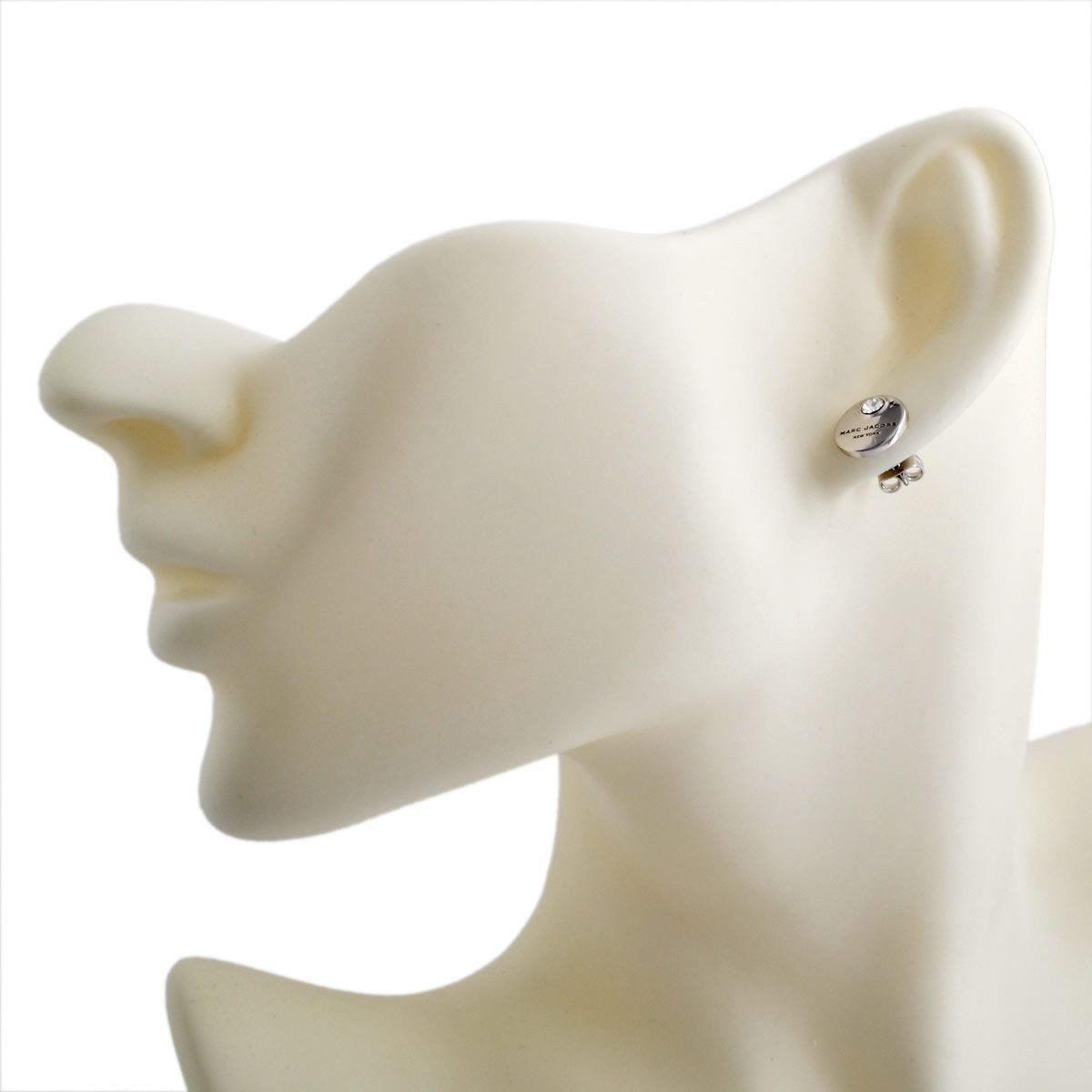マークジェイコブス MARC JACOBS M0009098-169 Crystal/Silver MJ Coin Studs  コイン クリスタル スタッド ピアス