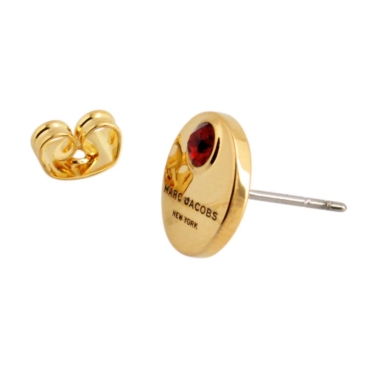 マークジェイコブス MARC JACOBS M0009098-646 Red/Gold MJ Coin Studs コイン クリスタル スタッド ピアス