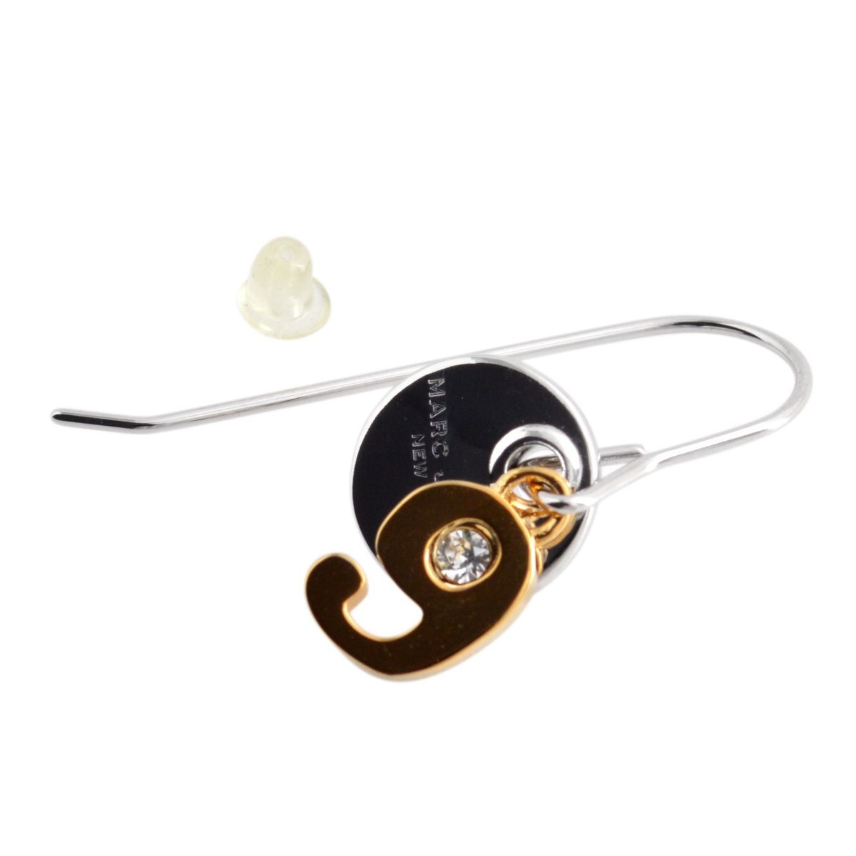 マークジェイコブス MARC JACOBS M0009101-040 Silver MJ Coin #9 Drop Earrings コイン ナンバー9 クリスタル フック ピアス