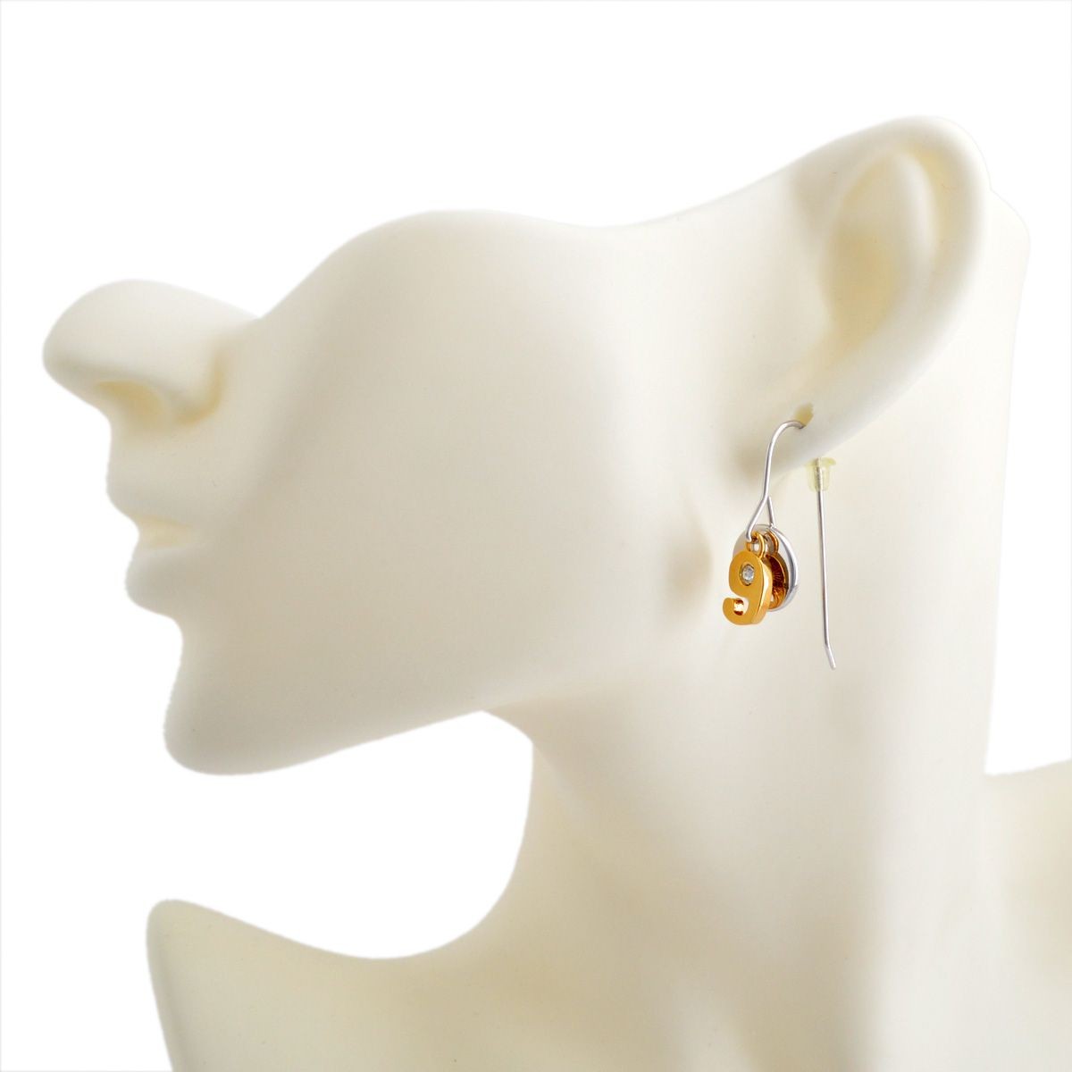 マークジェイコブス MARC JACOBS M0009101-040 Silver MJ Coin #9 Drop Earrings コイン ナンバー9 クリスタル フック ピアス