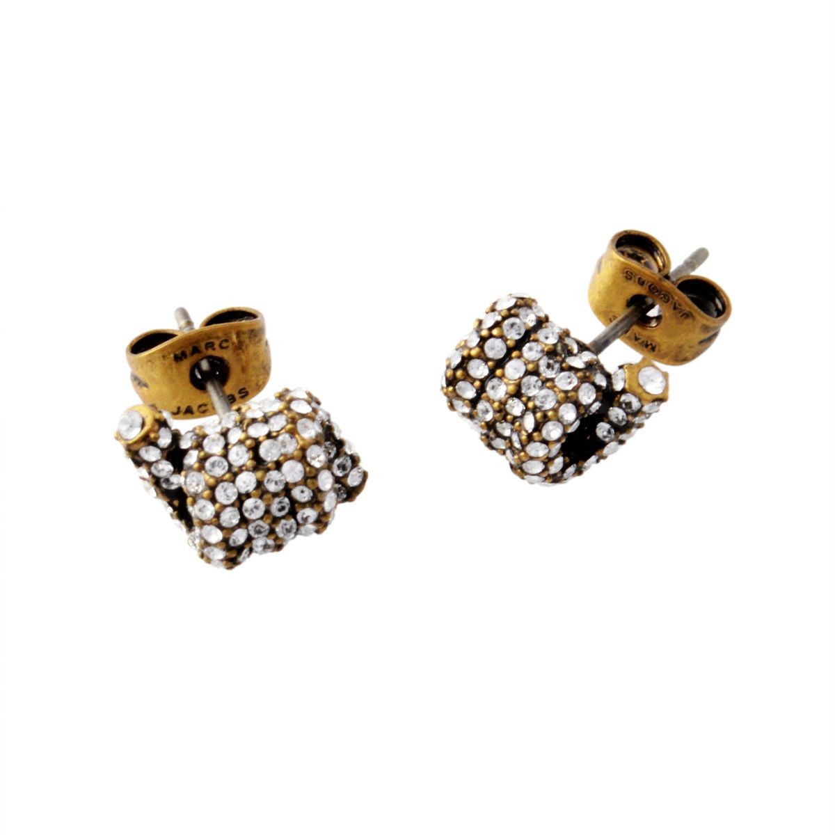 マークジェイコブス MARC JACOBS M0009729-992 Crystal/Antique Gold パヴェ ツイスト ピアス Pave Twisted Studs