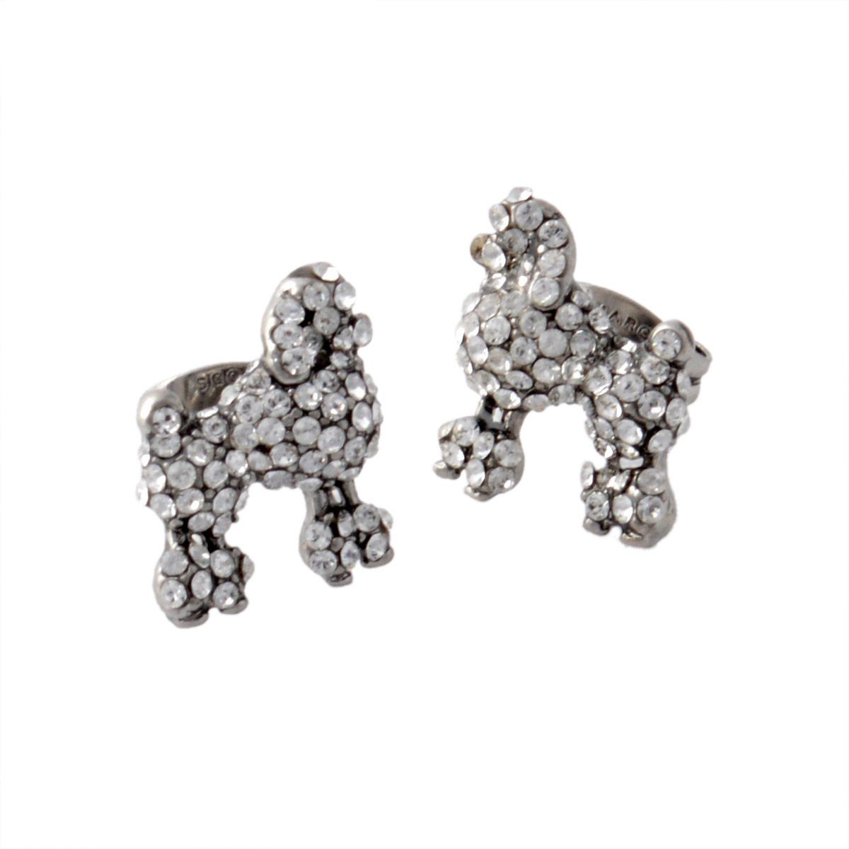 マークジェイコブス MARC JACOBS M0010474-969 Crystal/Antique Silver プードル パヴェ スタッド ピアス Charms Paradise Mini Poodle Studs